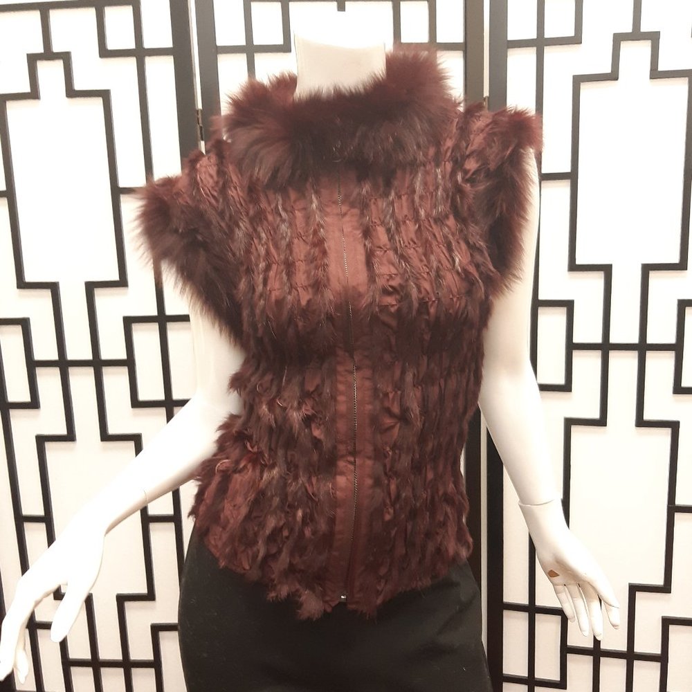 Love Token Real Rabbit & Fox Fur Fitted Vest 😻